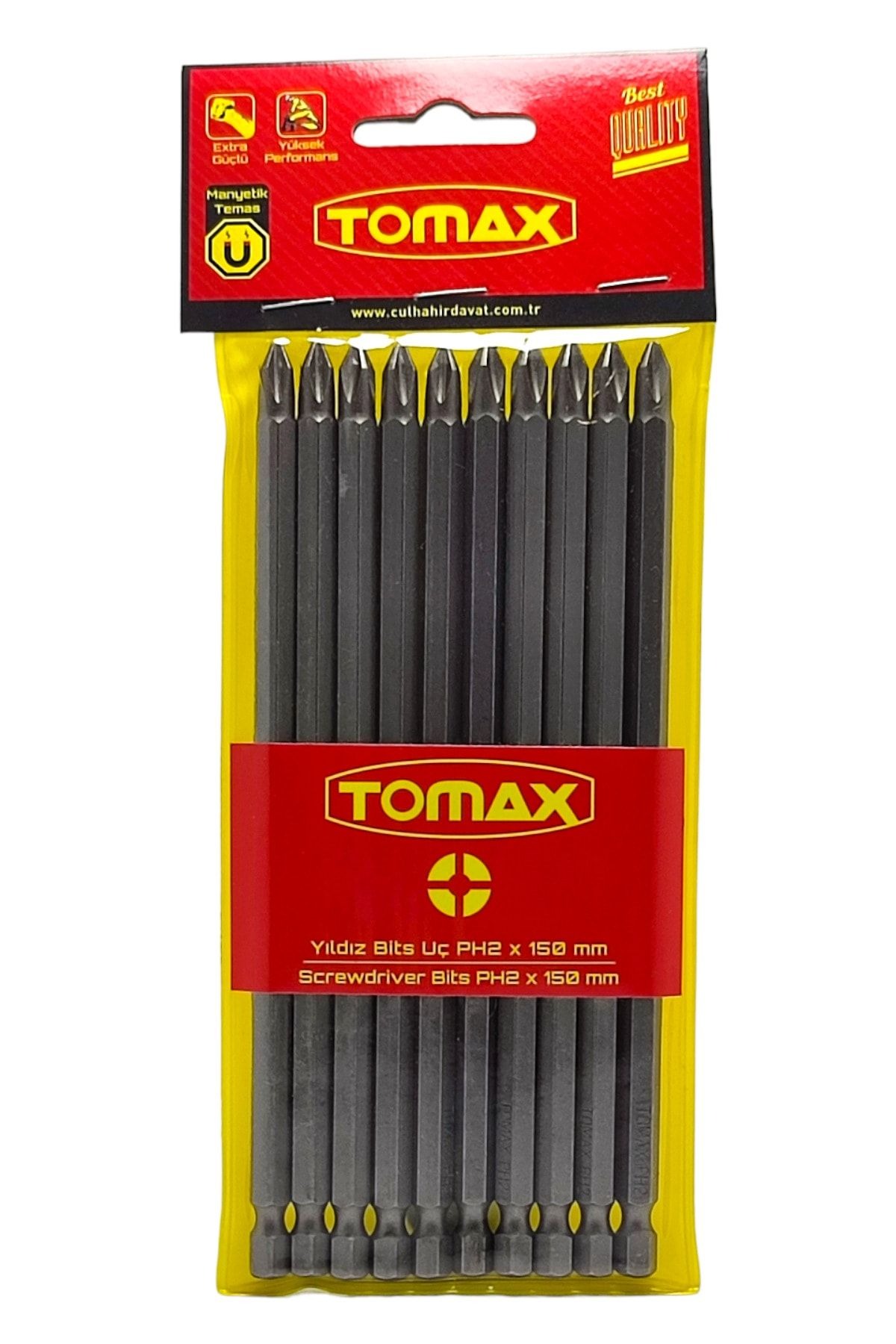TOMAX BİTS UÇ YILDIZ PH 2 X 150 UZUN ( 10 AD ) 